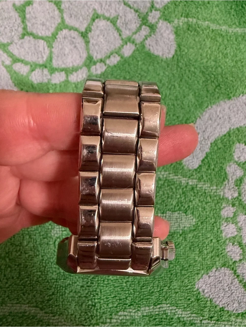 Emporio Armani Silver-Tone Bracelet Watch with Black Dial